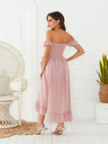 Off Shoulder Mom And Daughter Matching Ruffle Dress