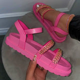 Flat Platform Soft Leather Buckle Casual Sandals