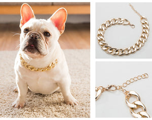 Plastic Punk Gold Dog Chain Collar
