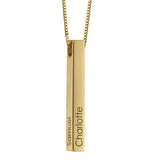 3d Bar Personalized Engraving Custom Necklace