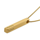 3d Bar Personalized Engraving Custom Necklace