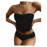 White Lace Corset 2pc Lingerie Set- dance