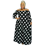 Slash Dots Camouflage Casual Loose Maxi Dress-PS