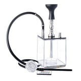 Acrylic Hookah Box with 2 Hose LED Light Silicone Bowl Shisha