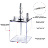 Acrylic Hookah Box with 2 Hose LED Light Silicone Bowl Shisha