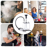 Acrylic Hookah Box with 2 Hose LED Light Silicone Bowl Shisha