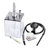 Acrylic Hookah Box with 2 Hose LED Light Silicone Bowl Shisha
