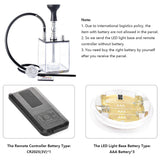 Acrylic Hookah Box with 2 Hose LED Light Silicone Bowl Shisha