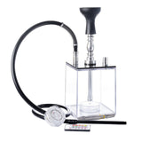 Acrylic Hookah Box with 2 Hose LED Light Silicone Bowl Shisha