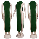 Knitted Open Sides Sweater Scarf Dress