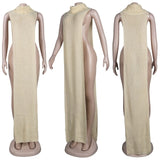Knitted Open Sides Sweater Scarf Dress