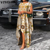 Trendy Print Satin Bohemian Dress-PS