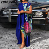 Trendy Print Satin Bohemian Dress-PS
