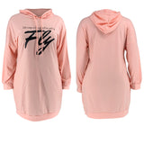 Letter Print Hoodie Mini Dress-PS