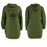 Letter Print Hoodie Mini Dress-PS