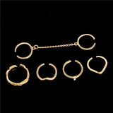 6pcs Punk Style Gold Midi Finger Knuckle Ring Set