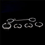 6pcs Punk Style Gold Midi Finger Knuckle Ring Set
