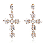 Ztech Jewelry Long Crystal Baroque Cross Earrings