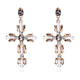 Ztech Jewelry Long Crystal Baroque Cross Earrings