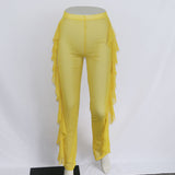 Ruffle Mesh Beach Pants Sheer