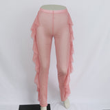 Ruffle Mesh Beach Pants Sheer