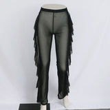 Ruffle Mesh Beach Pants Sheer