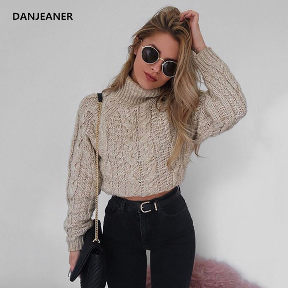 Retro Twisted Turtleneck Sweater