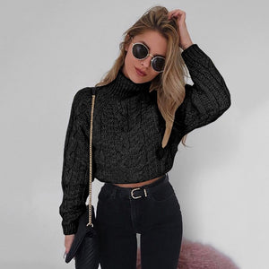 Retro Twisted Turtleneck Sweater