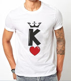 Short Sleeve K/Q of Hearts T-shirt  Couple