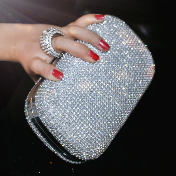 Diamond-Studded Clutch w/Chain