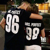 Mrs Mr Perfect Short Sleeve T-Shirt Couple
