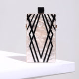 Geometry Splice Print Acrylic Clutch
