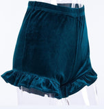 Sexy Lace Up Velvet Shorts Ruffles