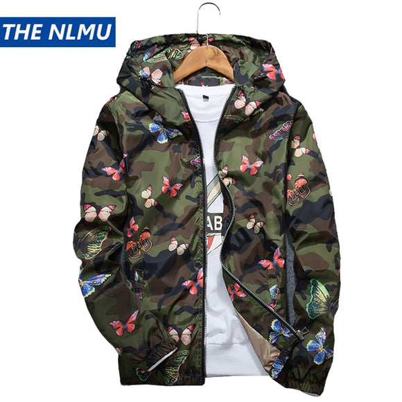 Mens Butterfly Print & Camouflage Hoodie