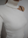 Knitted Off Shoulder Pullovers Sweater