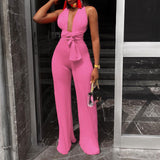 Multi-way Deep V Neck Jumpsuits Sleeveless OMSJ-W