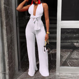 Multi-way Deep V Neck Jumpsuits Sleeveless OMSJ-W