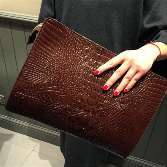 Crocish Pattern Envelope Clutch