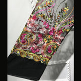 Floral Embroidery Chiffon Mesh Cardigan Robe