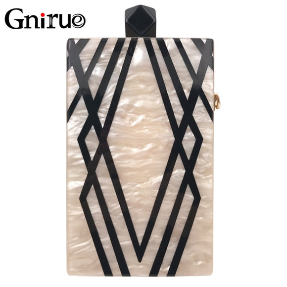 Geometry Splice Print Acrylic Clutch
