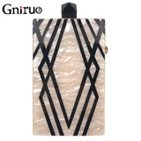 Geometry Splice Print Acrylic Clutch