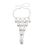 Barefoot Sandal Foot Chain Crystal Anklet With Rhinestones - Jewelry 1pc