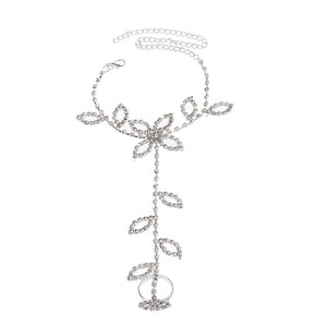 Barefoot Sandal Foot Chain Crystal Anklet With Rhinestones - Jewelry 1pc