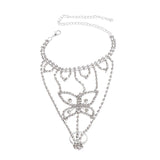 Barefoot Sandal Foot Chain Crystal Anklet With Rhinestones - Jewelry 1pc