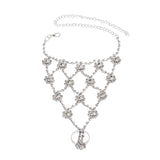 Barefoot Sandal Foot Chain Crystal Anklet With Rhinestones - Jewelry 1pc