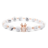 Poshfeel Crown King Charm Stone Bracelet