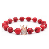 Poshfeel Crown King Charm Stone Bracelet