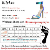 Eilyken Serpentine Peep Toe Buckle Ankle-wrap Sandals